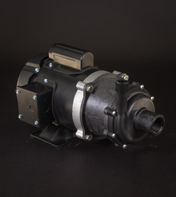 March Pump’s TE-5.5C-MD centrifugal sealless magnetic drive pumps constructed from Polypropylene ideal for chemical applications.