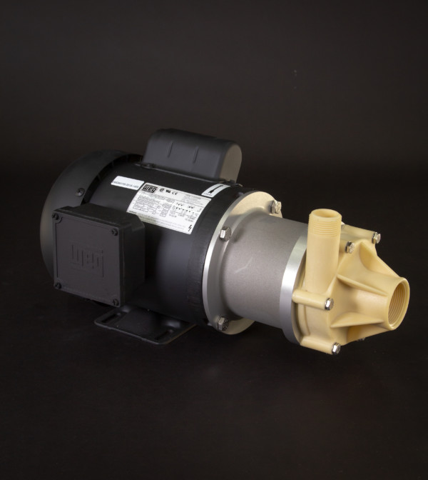 March Pump’s TE-7K-MD centrifugal sealless magnetic drive pumps constructed from Kynar ideal for chemical applications.
